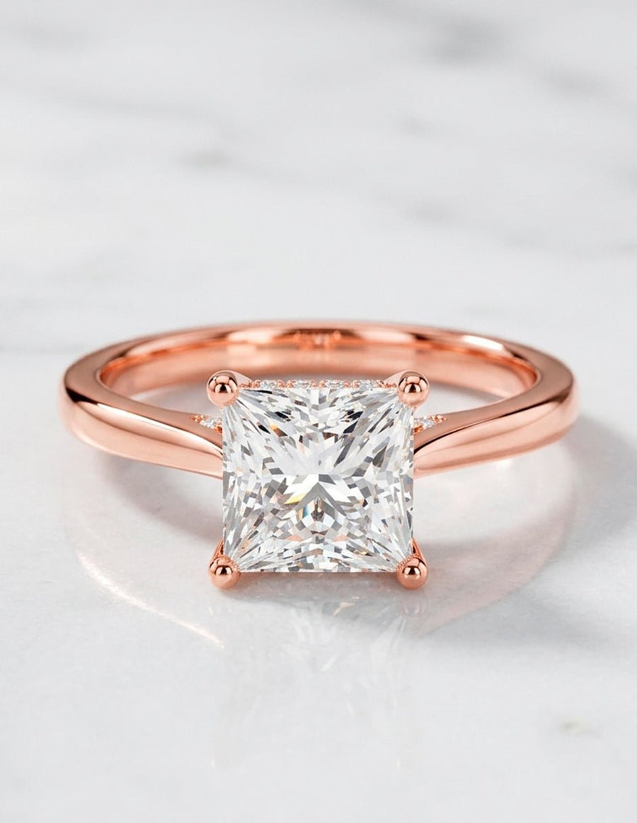 Anillo de compromiso - piedras laterales - AMORE160-PR-LG