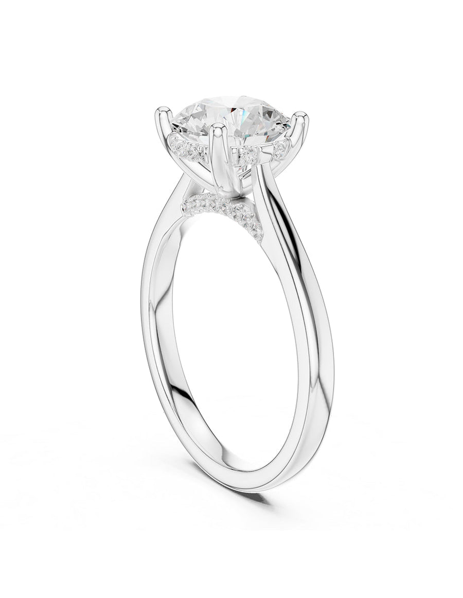 Anillo de compromiso - piedras laterales - AMORE160-RD-LG