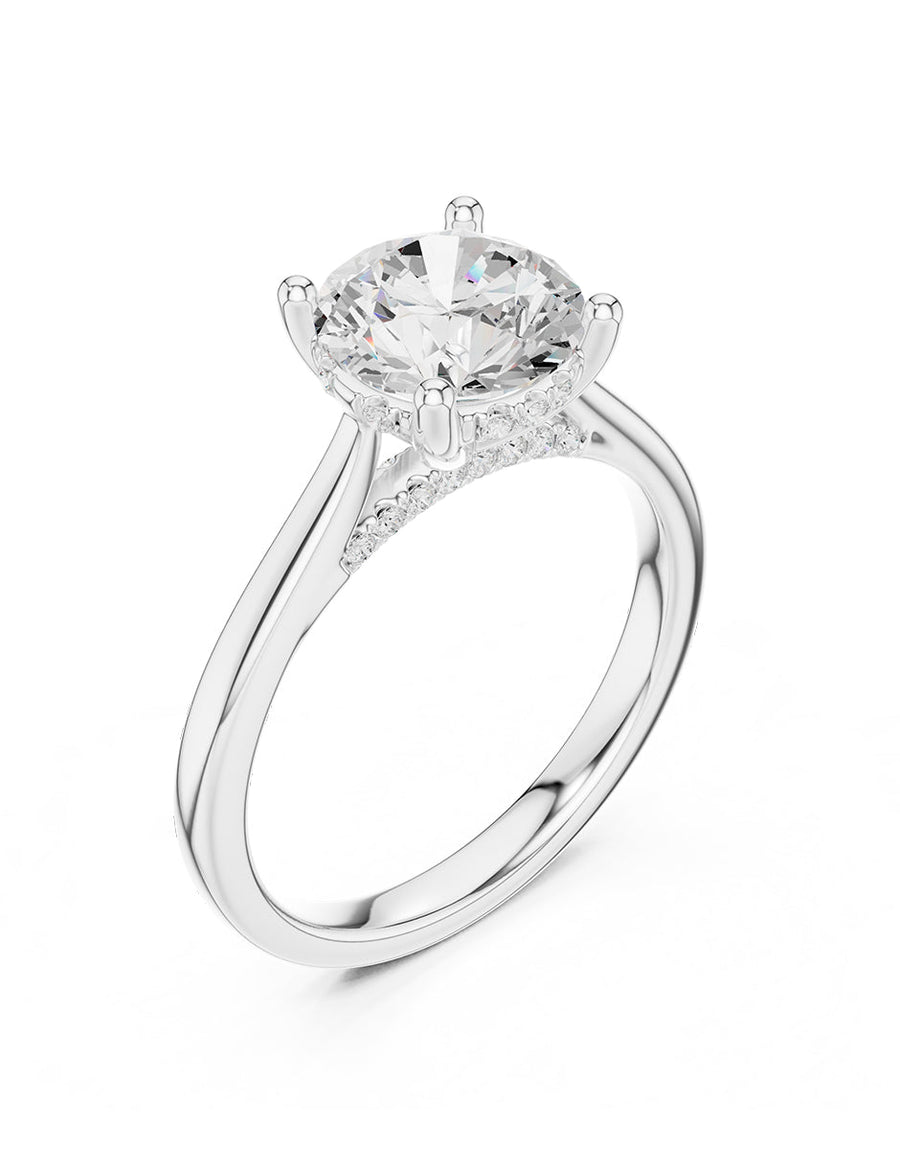 Anillo de compromiso - piedras laterales - AMORE160-RD-LG