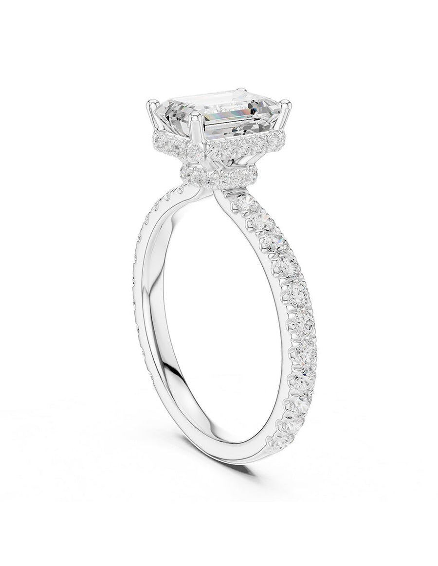 Anillo de compromiso - piedras laterales - AMORE162-EM-LG