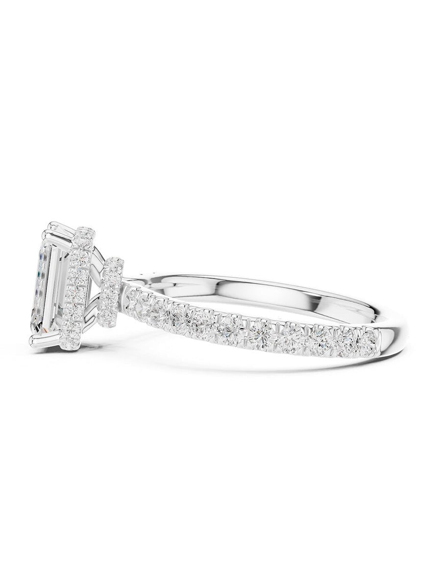 Anillo de compromiso - piedras laterales - AMORE162-EM-LG