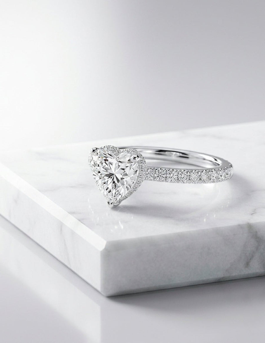 Anillo de compromiso - piedras laterales - AMORE162-HE-LG
