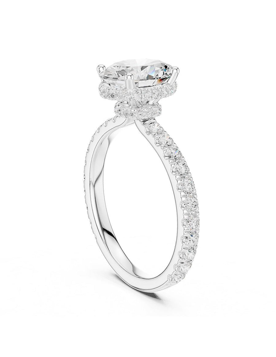 Anillo de compromiso - piedras laterales - AMORE162-OV-LG