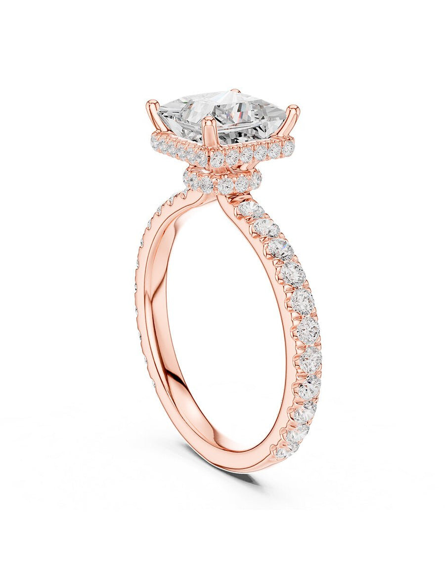 Anillo de compromiso - piedras laterales - AMORE162-PR-LG