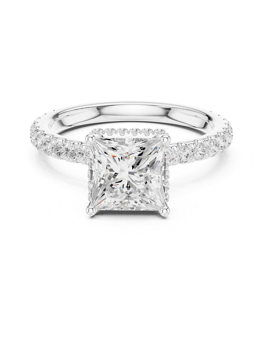 Anillo de compromiso - piedras laterales - AMORE162-PR-LG