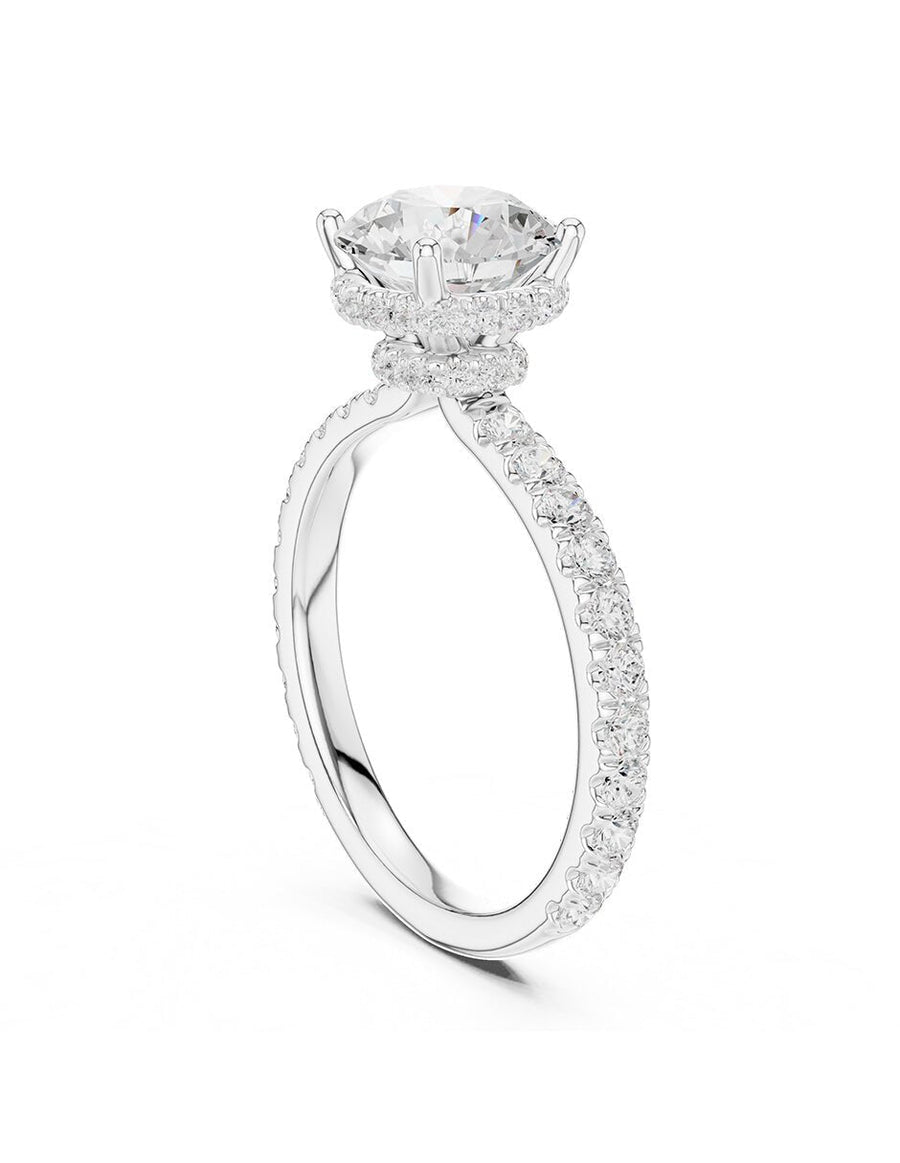 Anillo de compromiso - piedras laterales - AMORE162-RD-LG