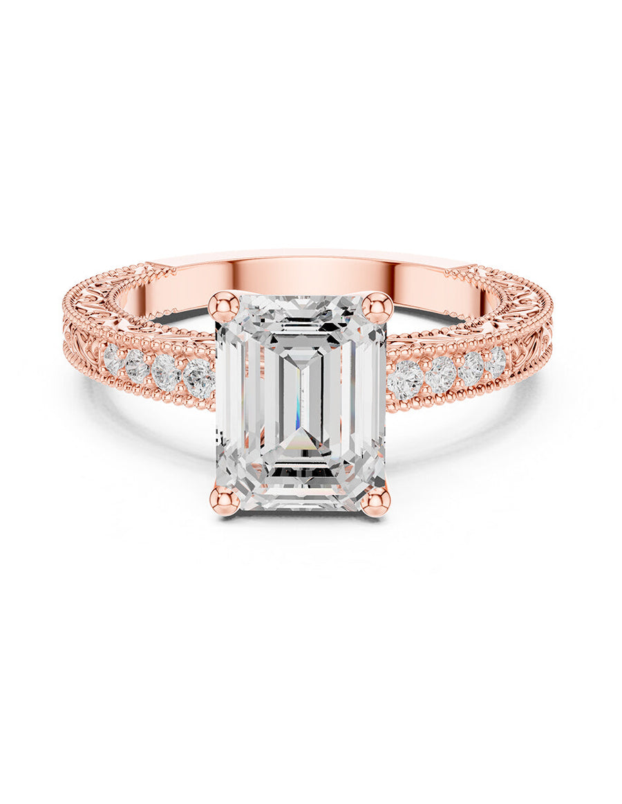 Montura para personalizar - piedras laterales - AMORE163-EM