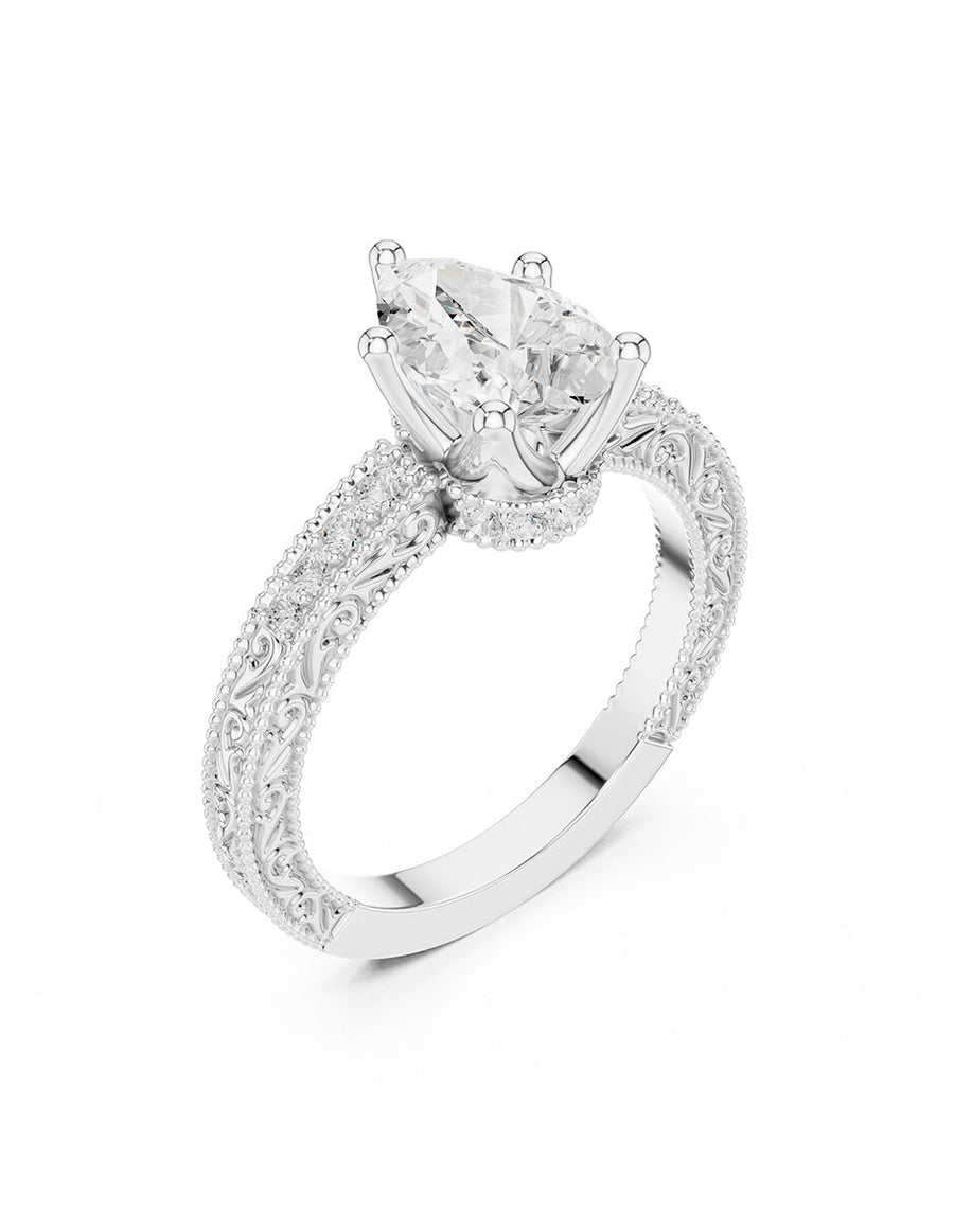 Anillo de compromiso - piedras laterales - AMORE163-PE-LG