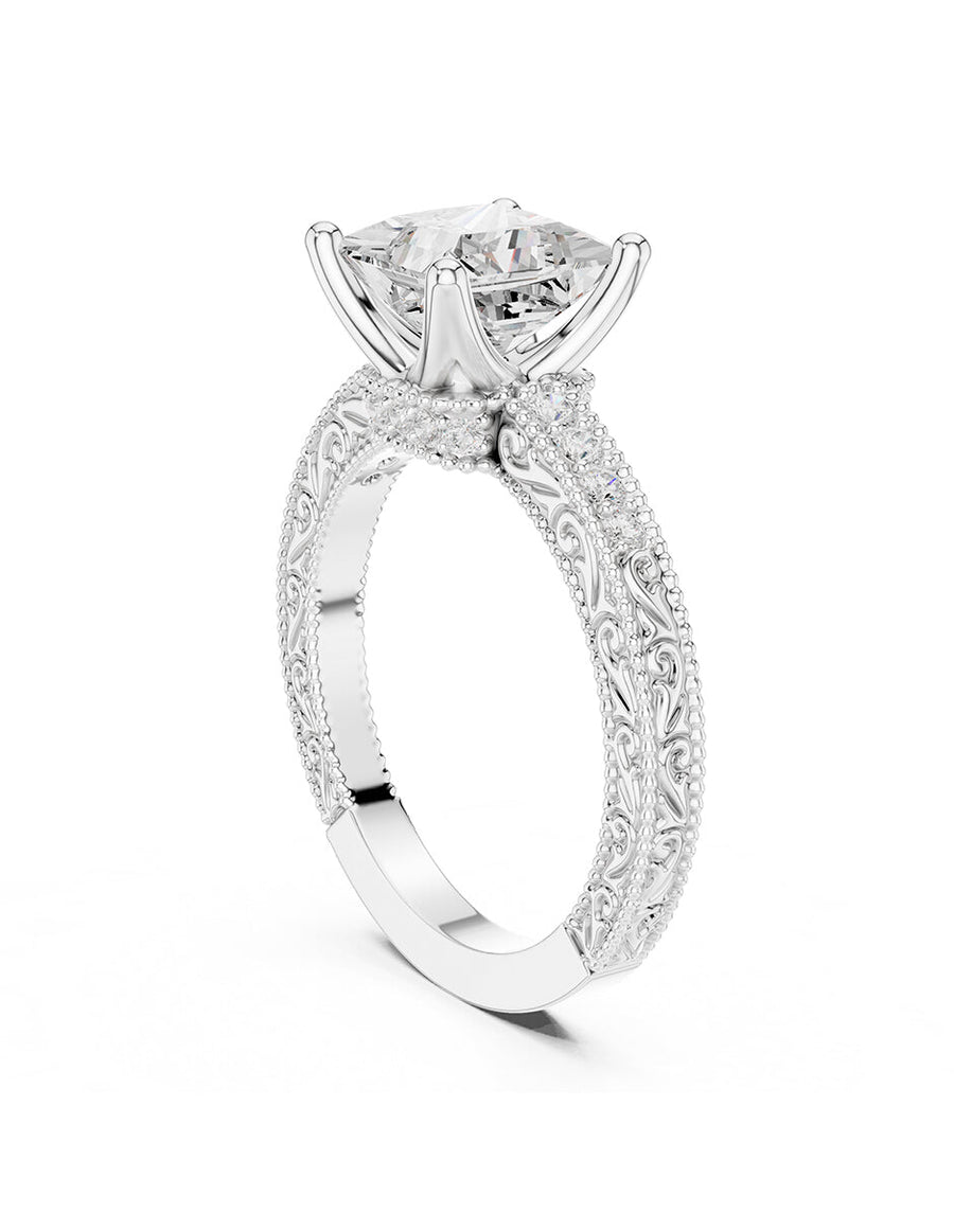Anillo de compromiso - piedras laterales - AMORE163-PR-LG