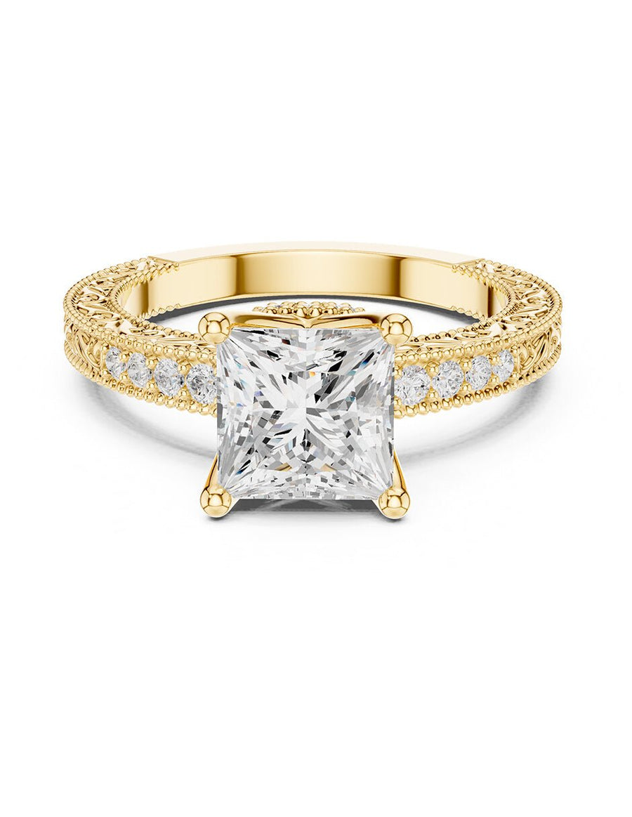 Anillo de compromiso - piedras laterales - AMORE163-PR-LG