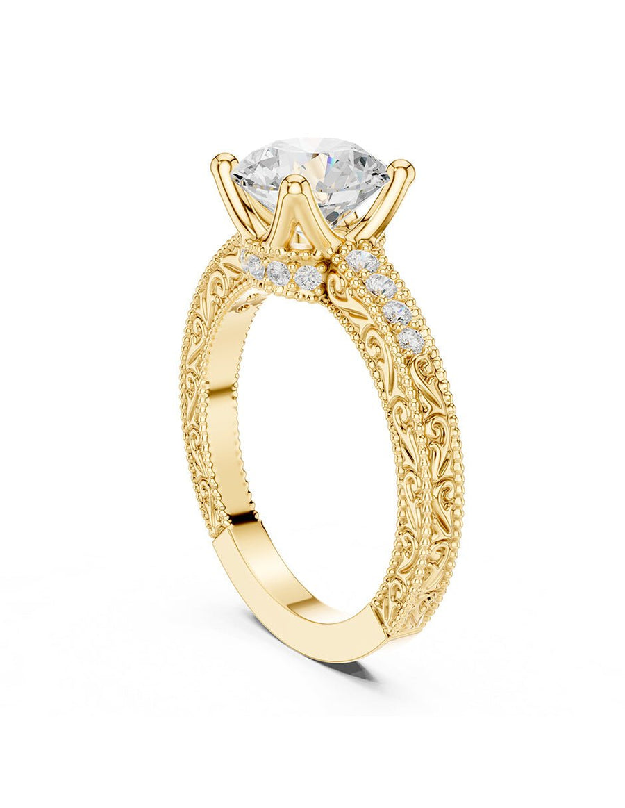 Anillo de compromiso - piedras laterales - AMORE163-RD-LG