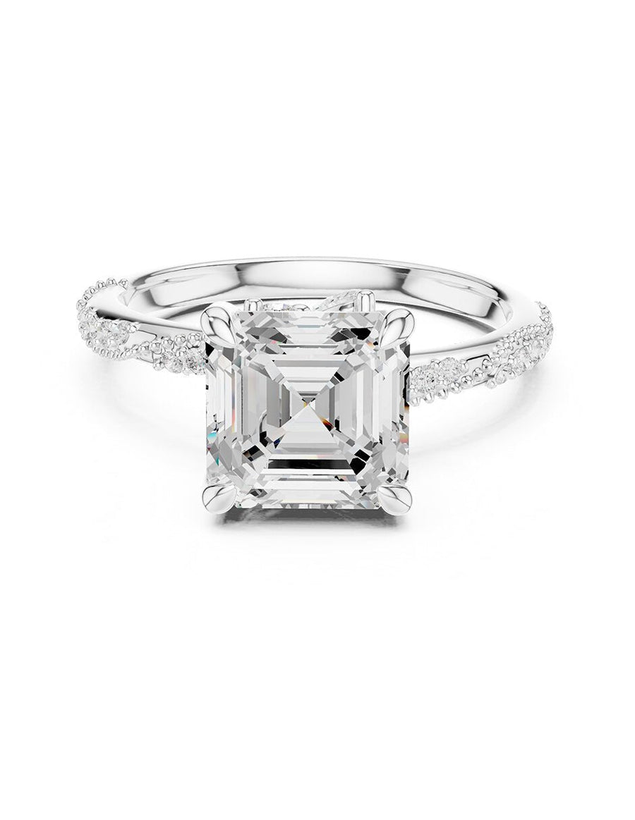 Anillo de compromiso - piedras laterales - AMORE164-AS-LG