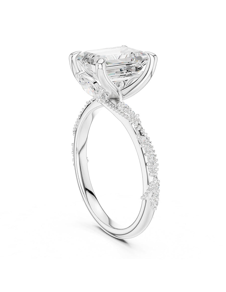Montura para personalizar - piedras laterales - AMORE164-EM