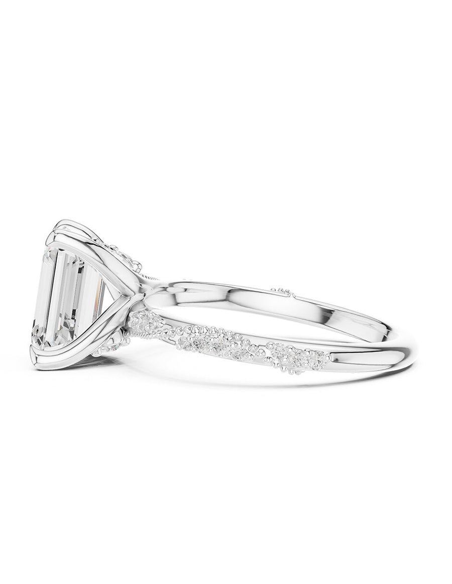 Anillo de compromiso - piedras laterales - AMORE164-EM-LG