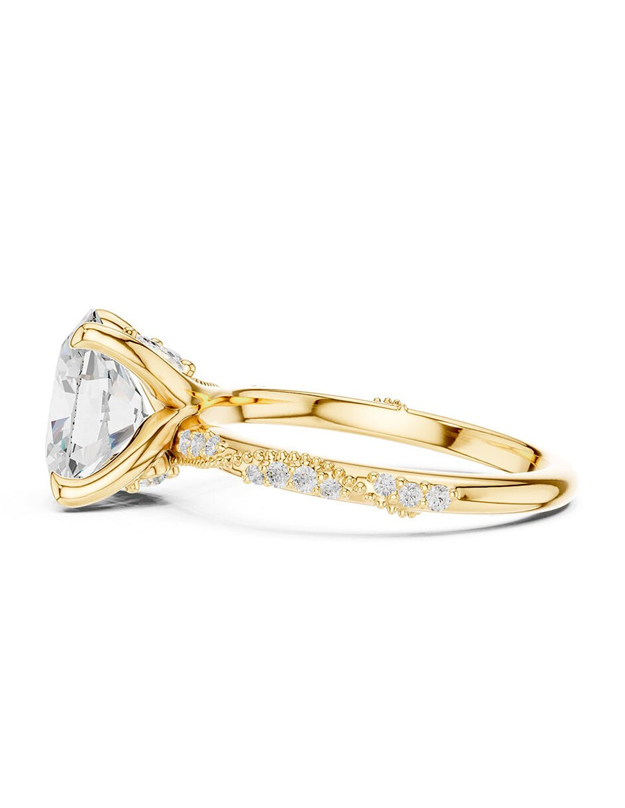 Anillo de compromiso - piedras laterales - AMORE164-OV-LG