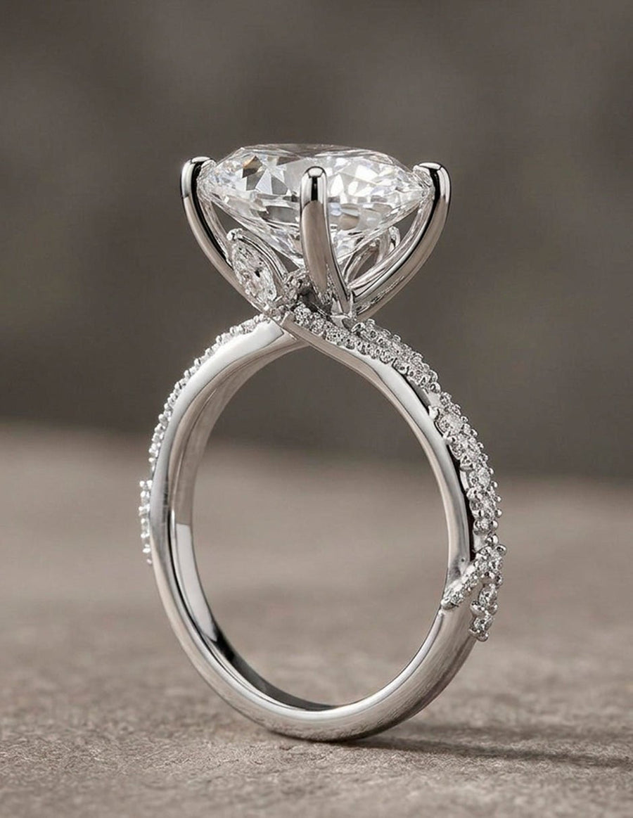 Anillo de compromiso - piedras laterales - AMORE164-PE-LG