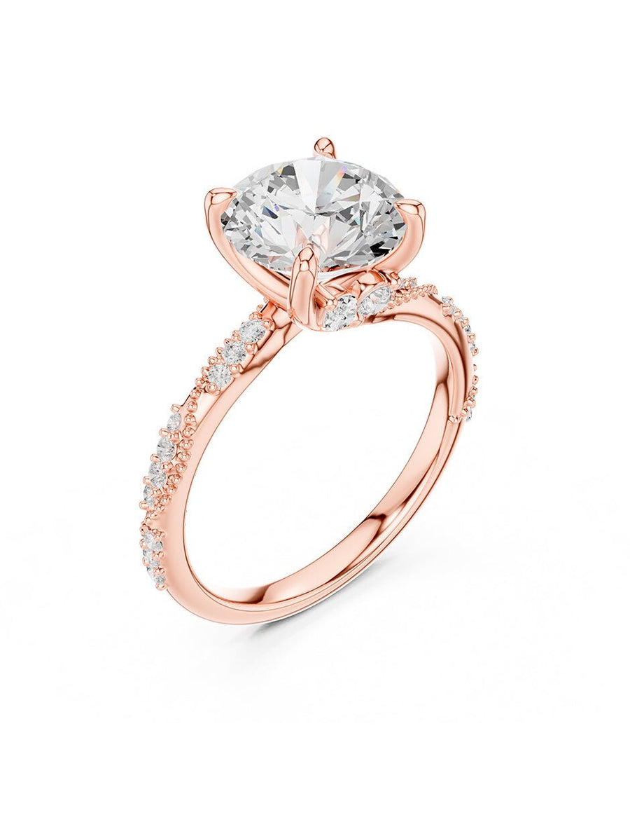 Anillo de compromiso - piedras laterales - AMORE164-RD-LG