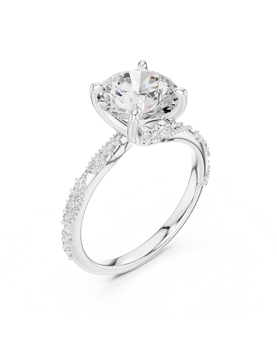 Anillo de compromiso - piedras laterales - AMORE164-RD-LG