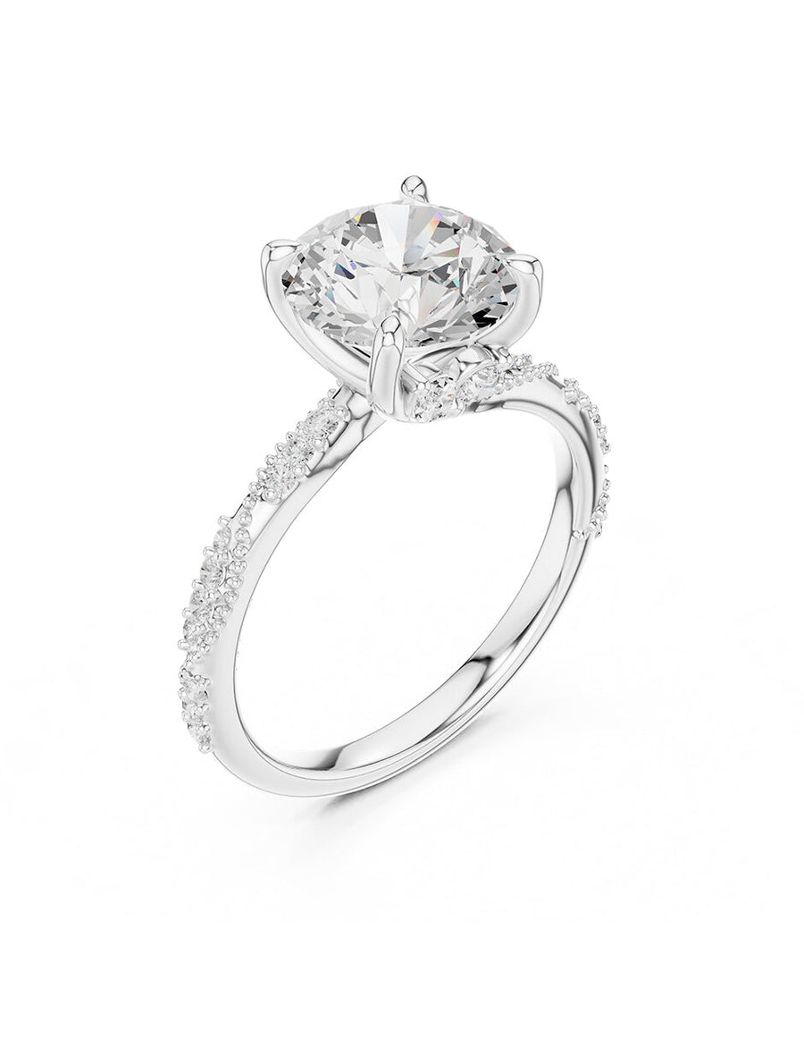 Montura para personalizar - piedras laterales - AMORE164-RD