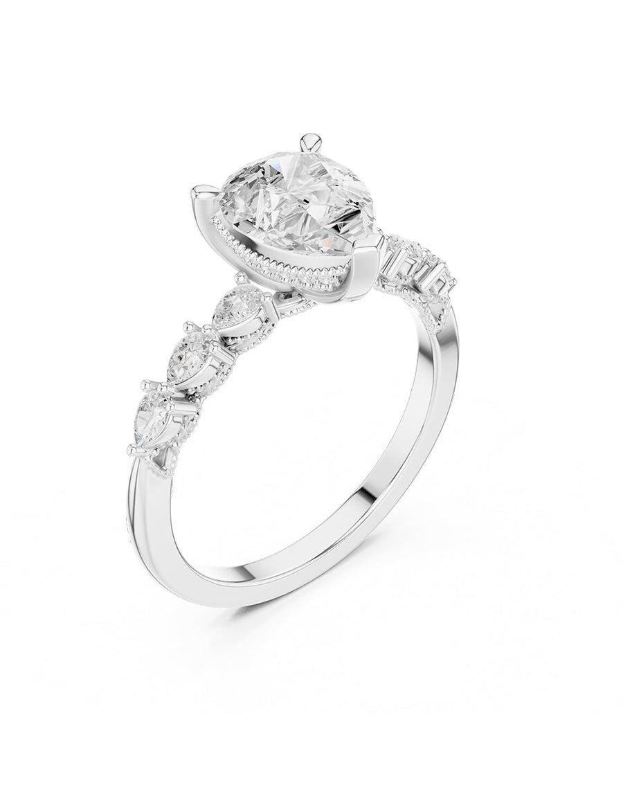 Anillo de compromiso - piedras laterales - AMORE165-PE-LG