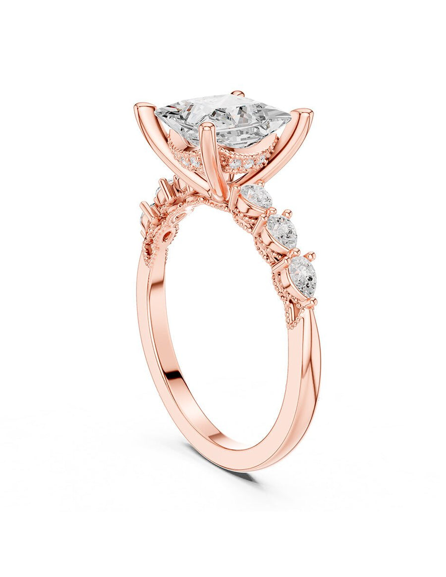 Anillo de compromiso - piedras laterales - AMORE165-PR-LG