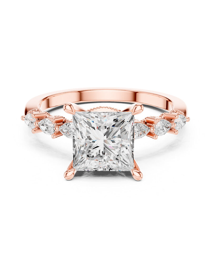 Montura para personalizar - piedras laterales - AMORE165-PR