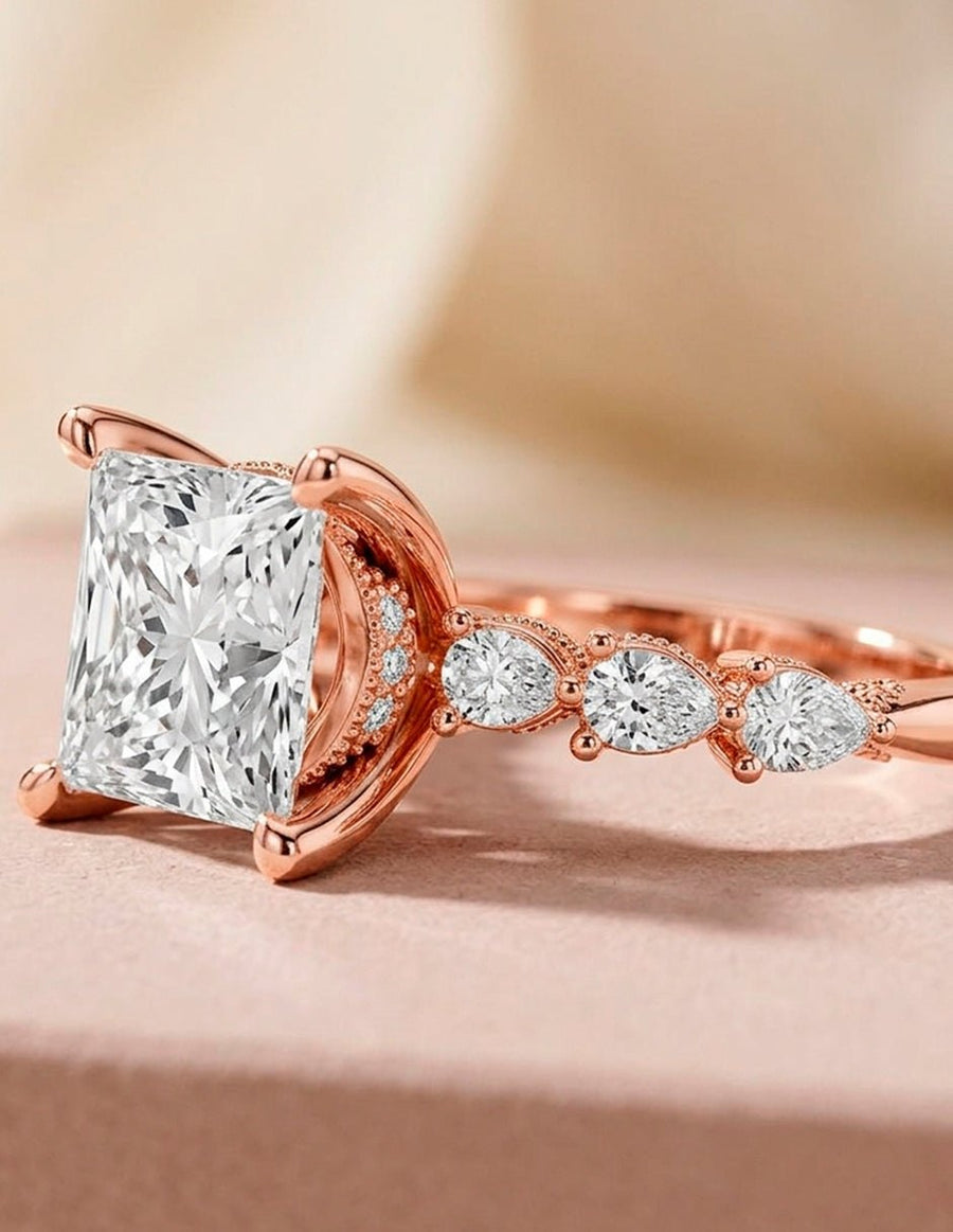 Anillo de compromiso - piedras laterales - AMORE165-PR-LG