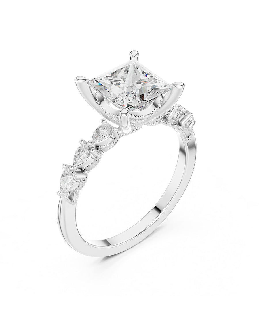 Anillo de compromiso - piedras laterales - AMORE165-PR-LG