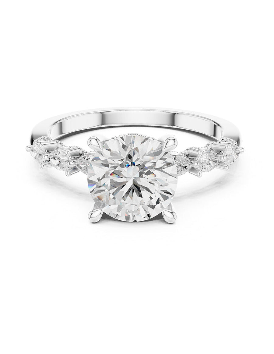 Montura para personalizar - piedras laterales - AMORE165-RD