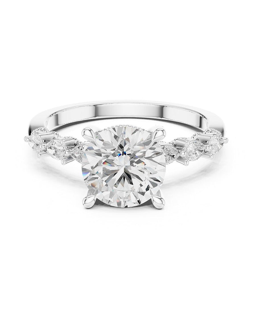 Anillo de compromiso - piedras laterales - AMORE165-RD-LG