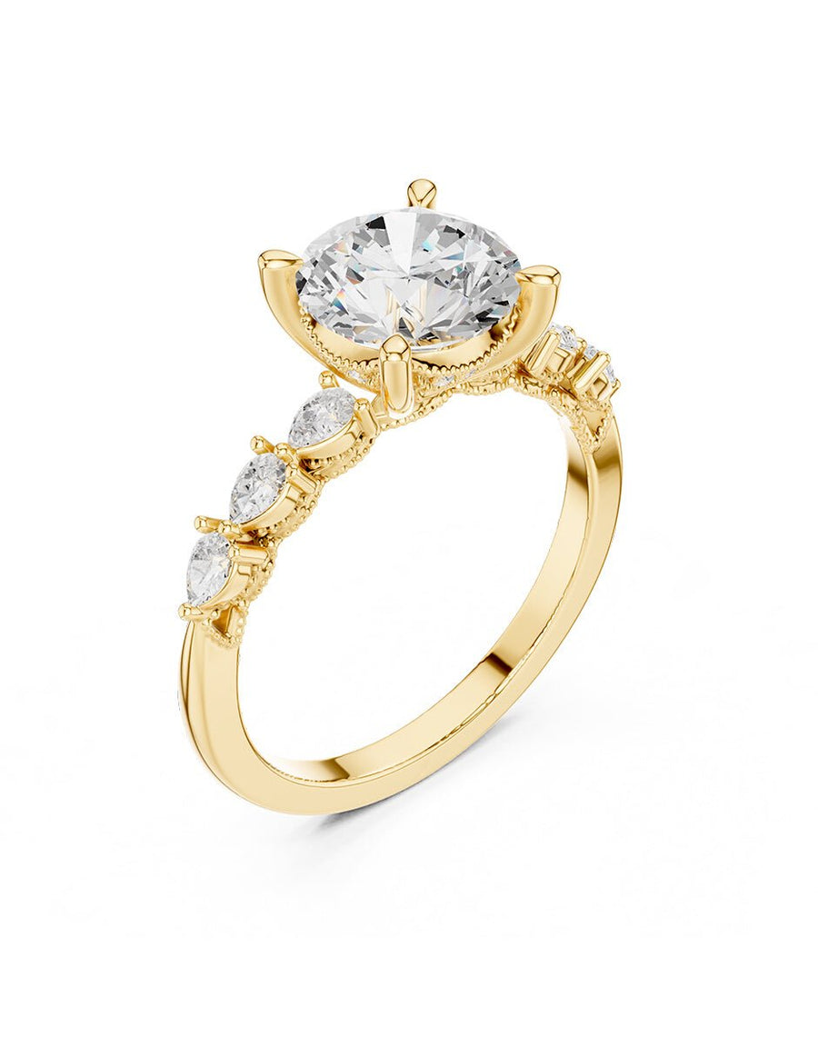 Anillo de compromiso - piedras laterales - AMORE165-RD-LG