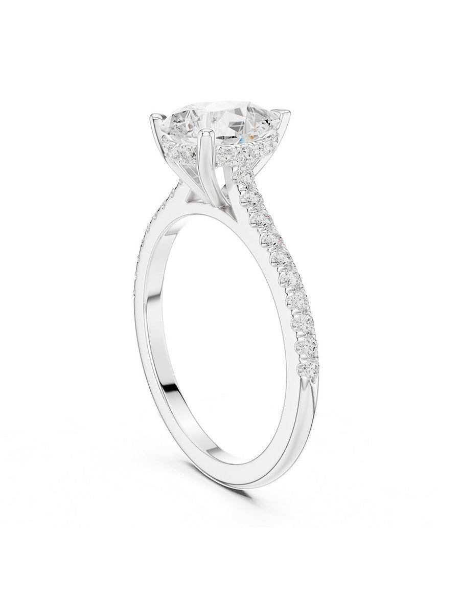 Anillo de compromiso - piedras laterales - AMORE166-PE-LG