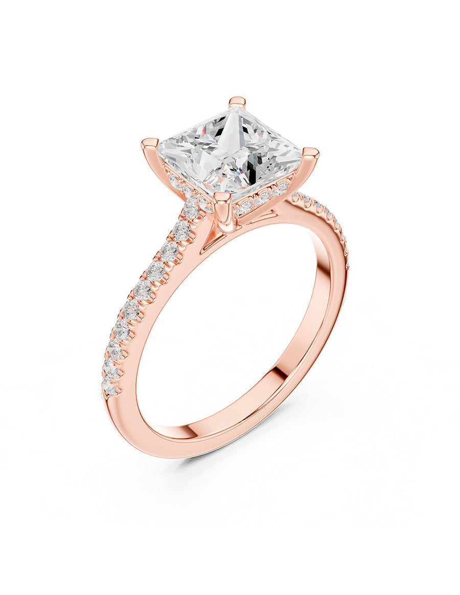 Anillo de compromiso - piedras laterales - AMORE166-PR-LG