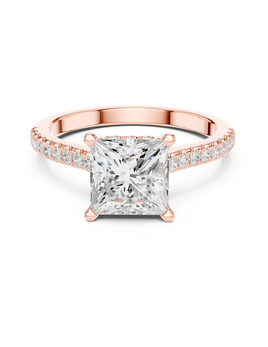 Montura para personalizar - piedras laterales - AMORE166-PR