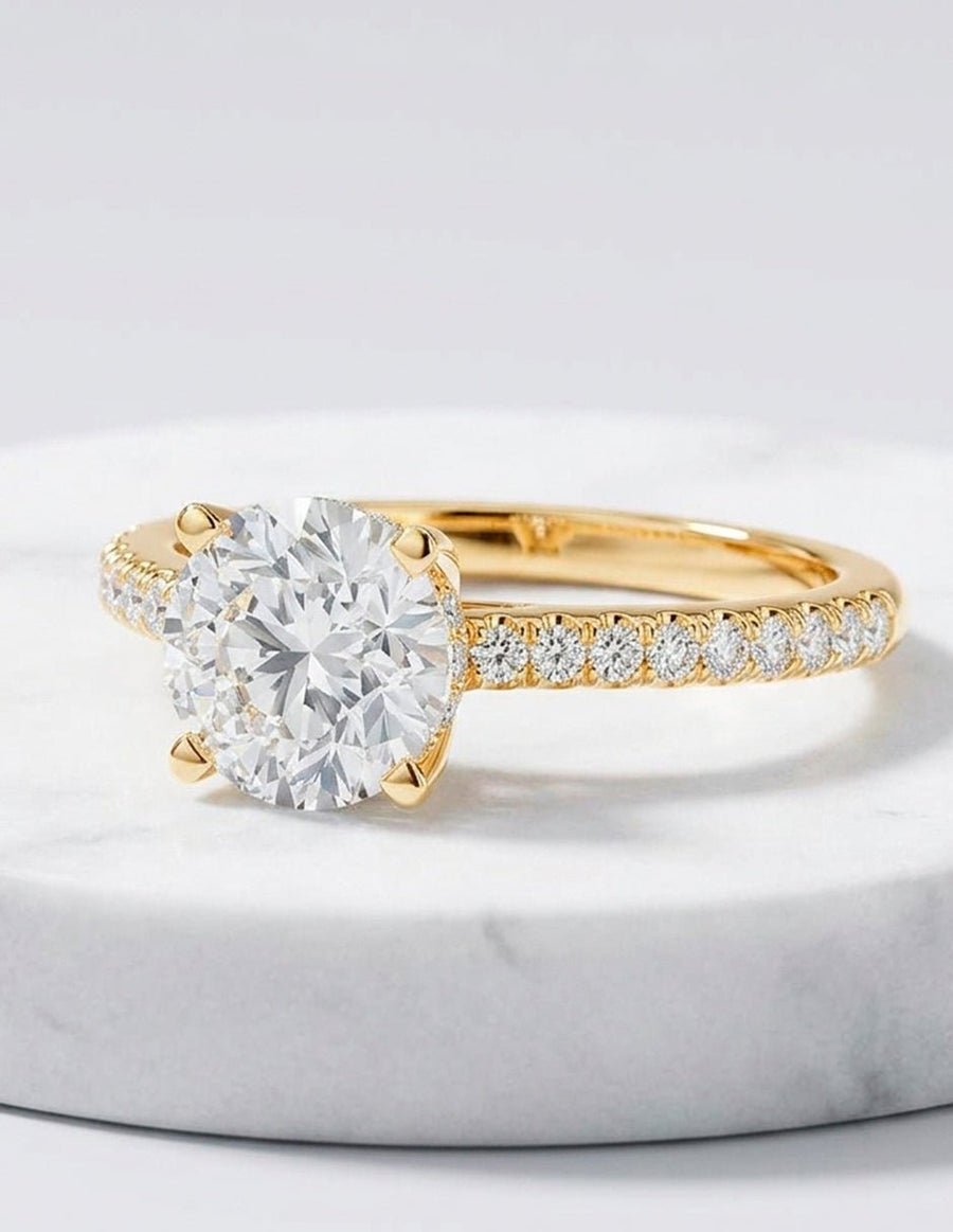 Anillo de compromiso - piedras laterales - AMORE166-RD-LG