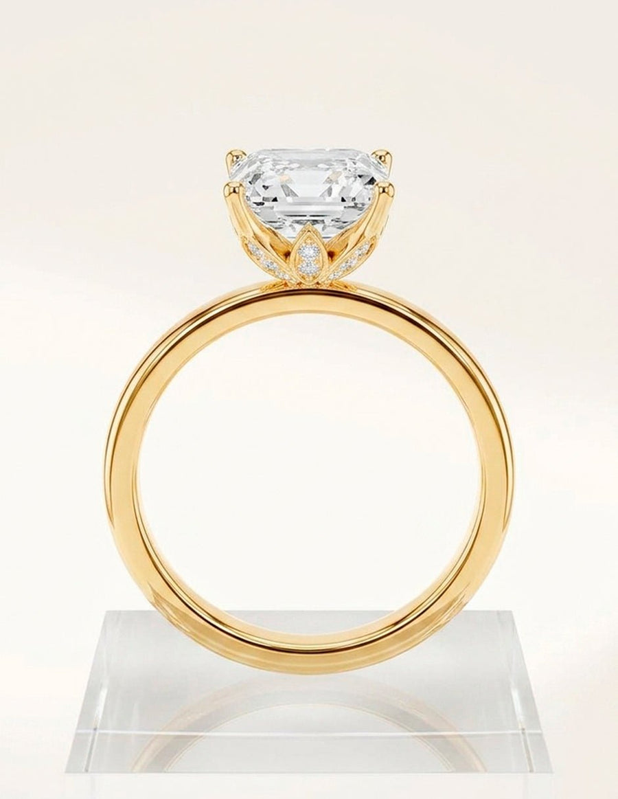 Anillo de compromiso - piedras laterales - AMORE167-AS-LG