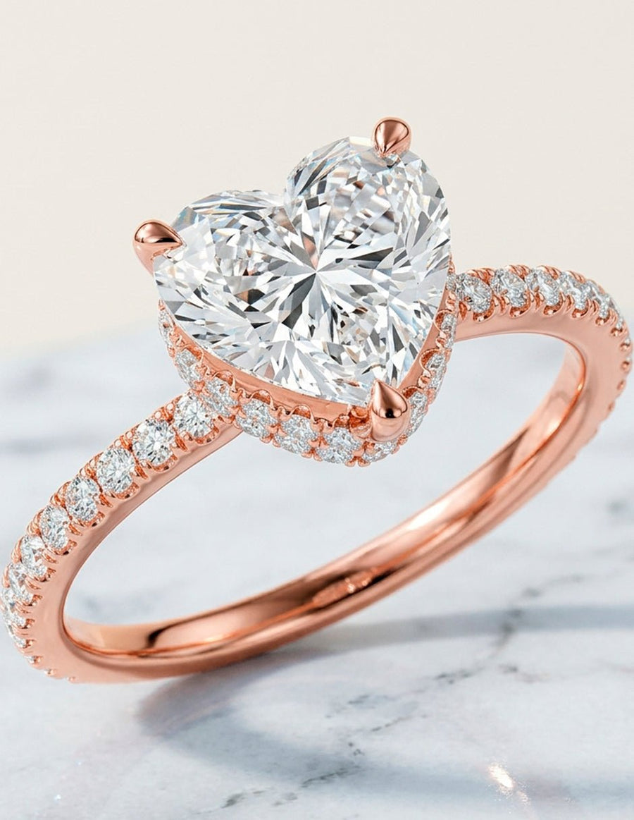 Anillo de compromiso - piedras laterales - AMORE168-HE-LG