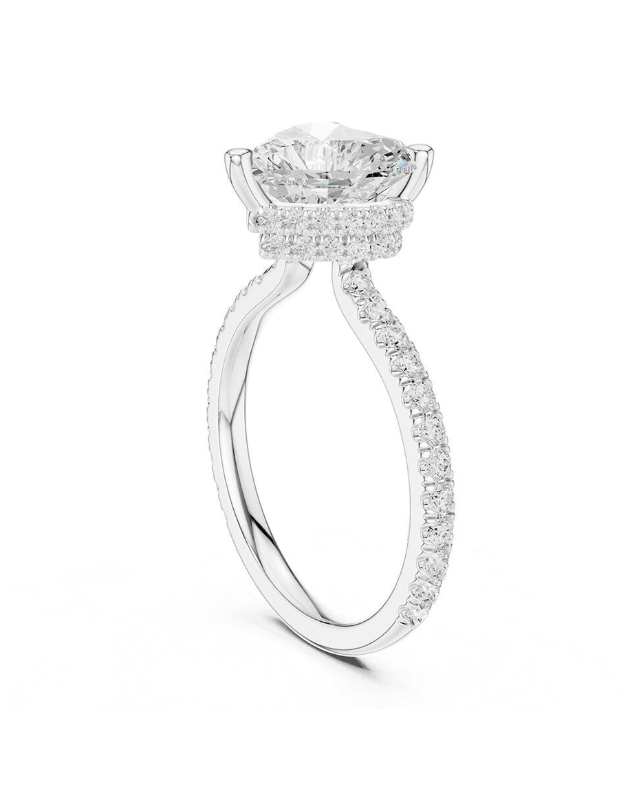 Anillo de compromiso - piedras laterales - AMORE168-HE-LG