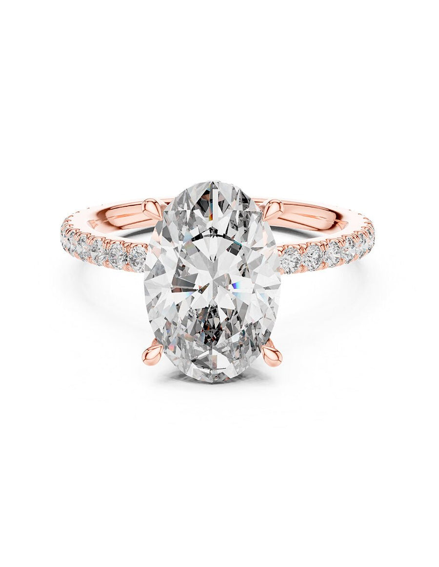 Anillo de compromiso - piedras laterales - AMORE168-OV-LG