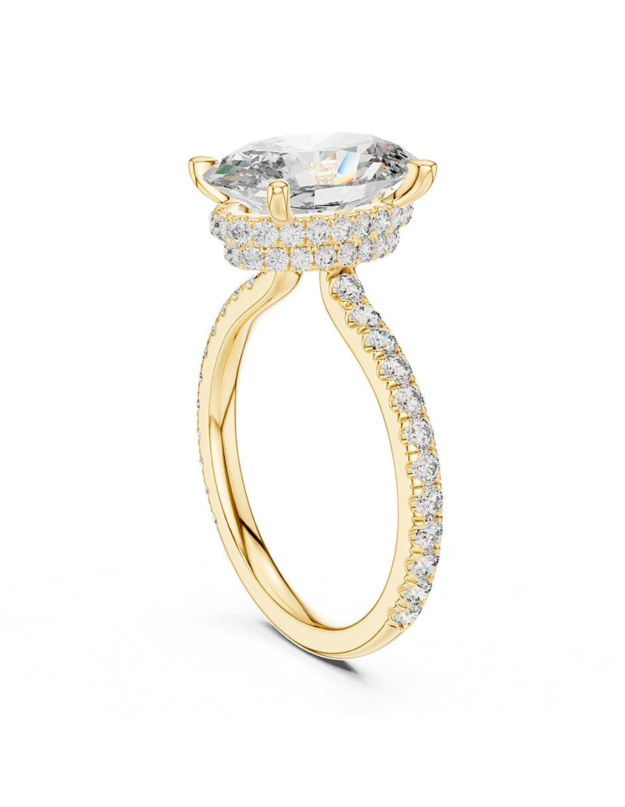Anillo de compromiso - piedras laterales - AMORE168-OV-LG