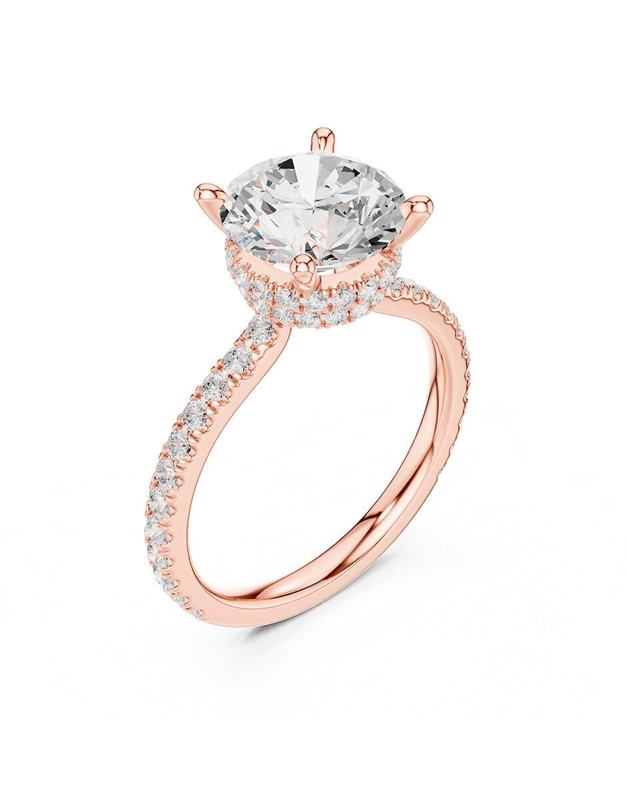 Anillo de compromiso - piedras laterales - AMORE168-RD-LG