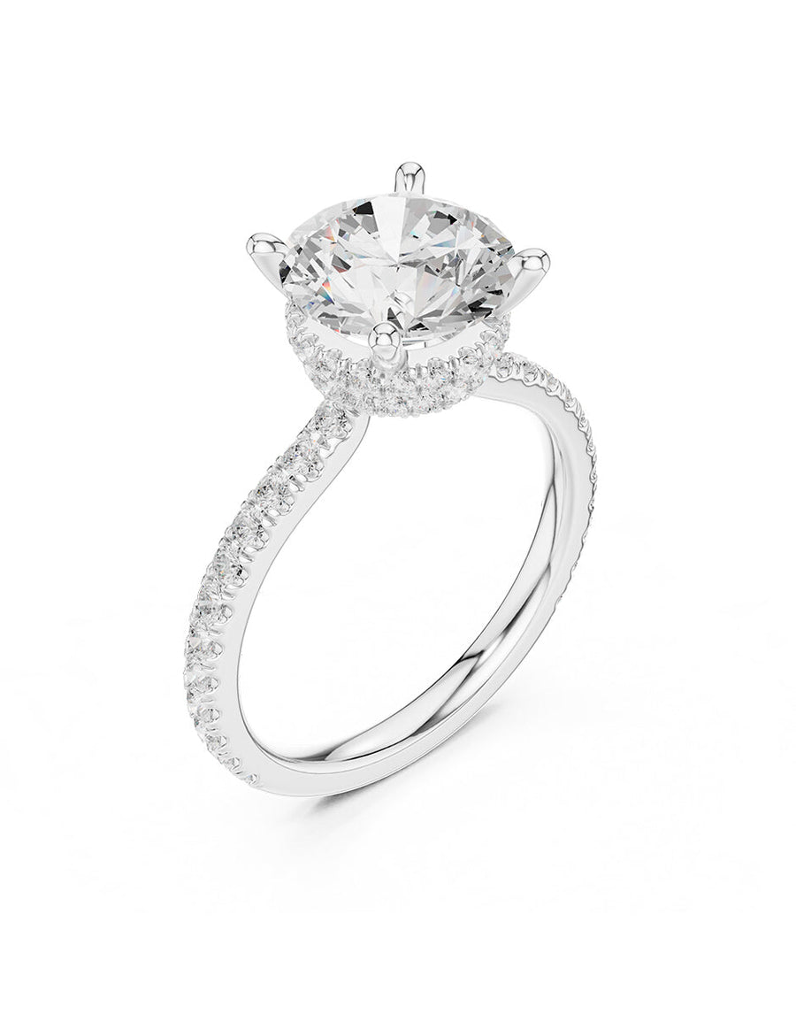 Montura para personalizar - piedras laterales - AMORE168-RD