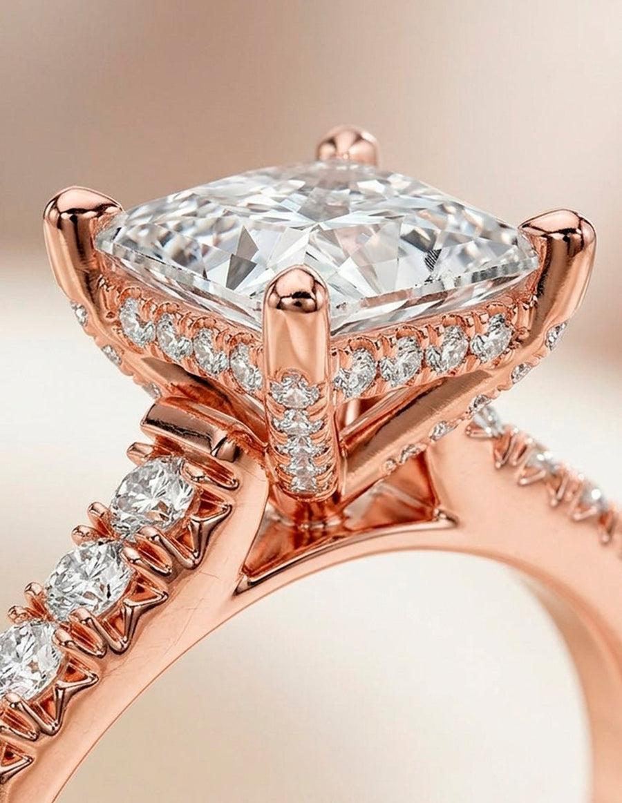Anillo de compromiso - piedras laterales - AMORE169-PR-LG