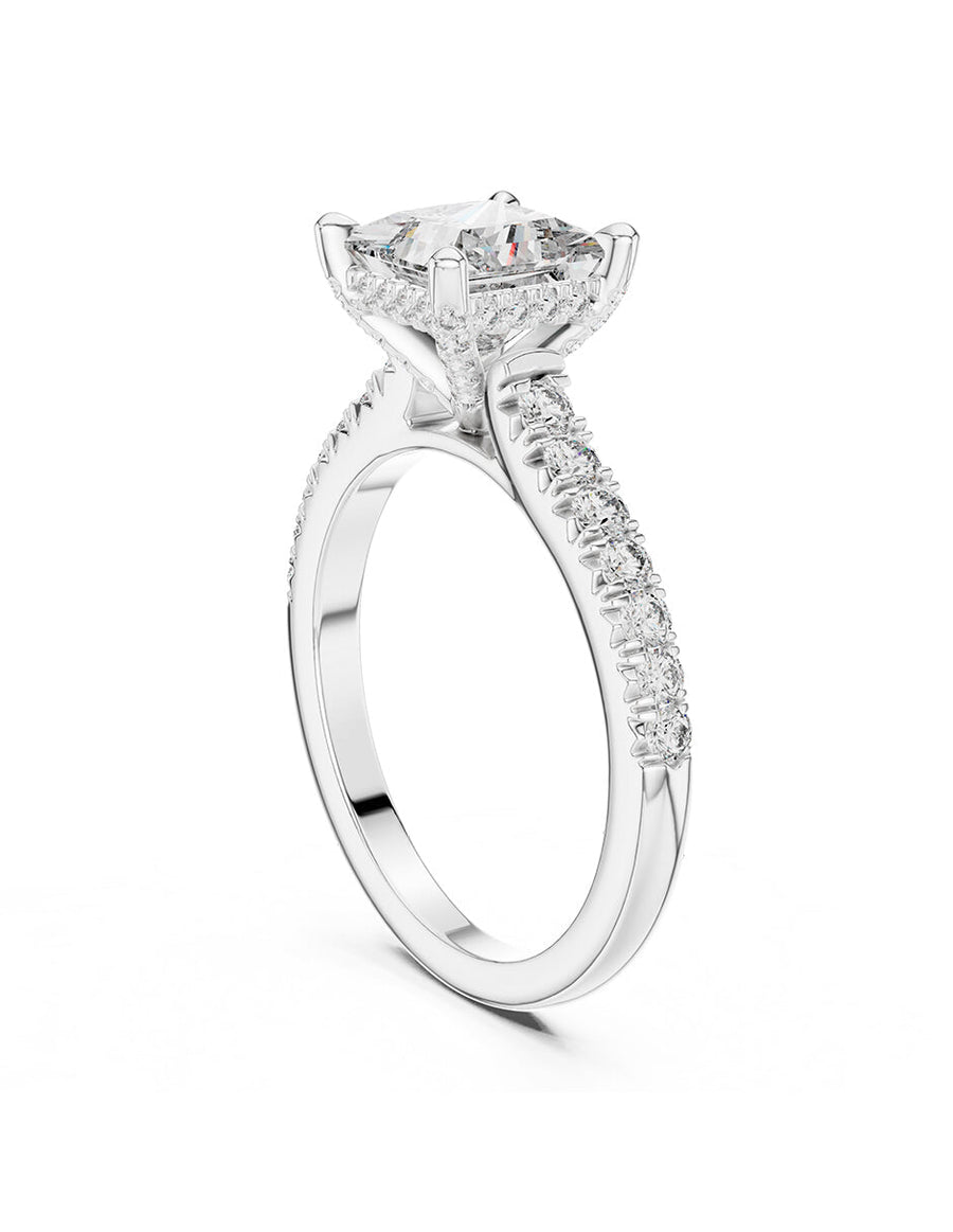 Montura para personalizar - piedras laterales - AMORE169-PR