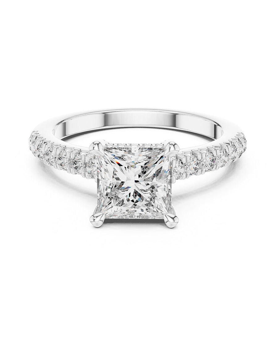 Montura para personalizar - piedras laterales - AMORE169-PR