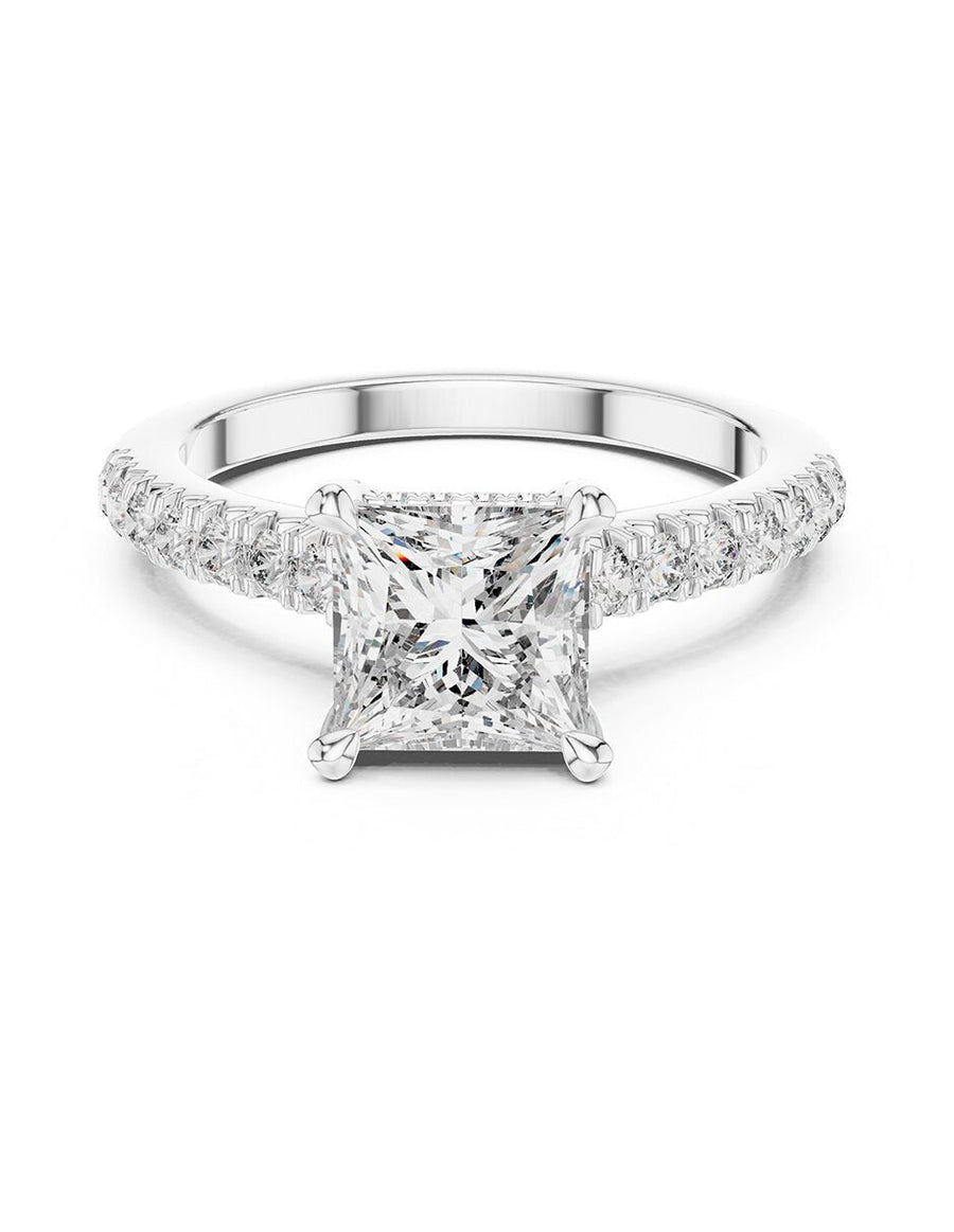 Anillo de compromiso - piedras laterales - AMORE169-PR-LG