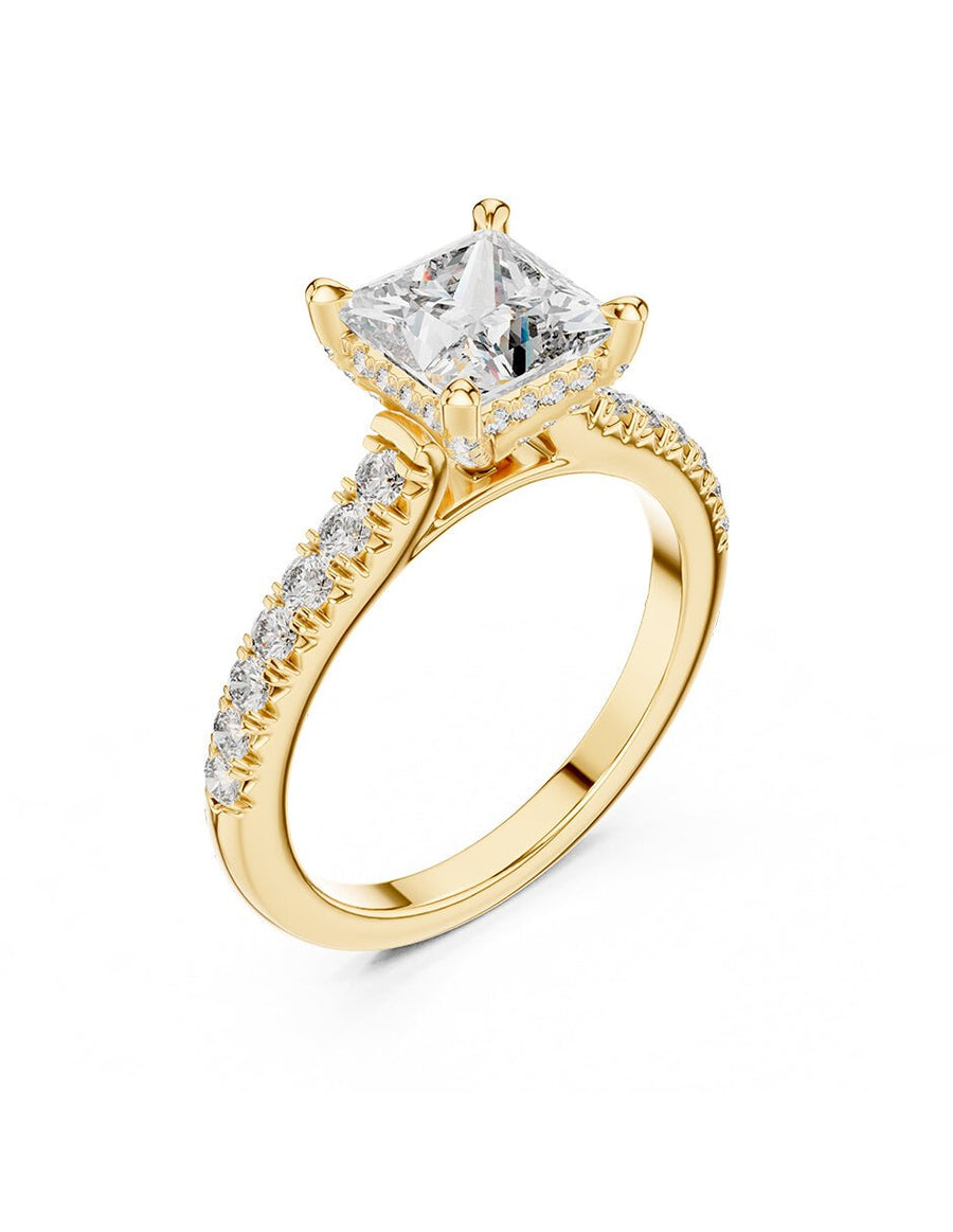 Anillo de compromiso - piedras laterales - AMORE169-PR-LG
