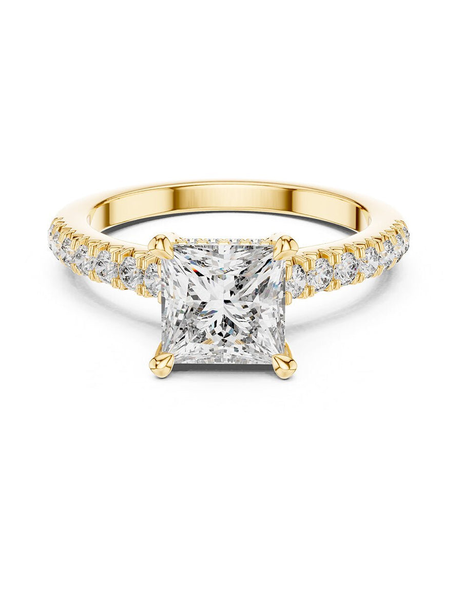 Anillo de compromiso - piedras laterales - AMORE169-PR-LG