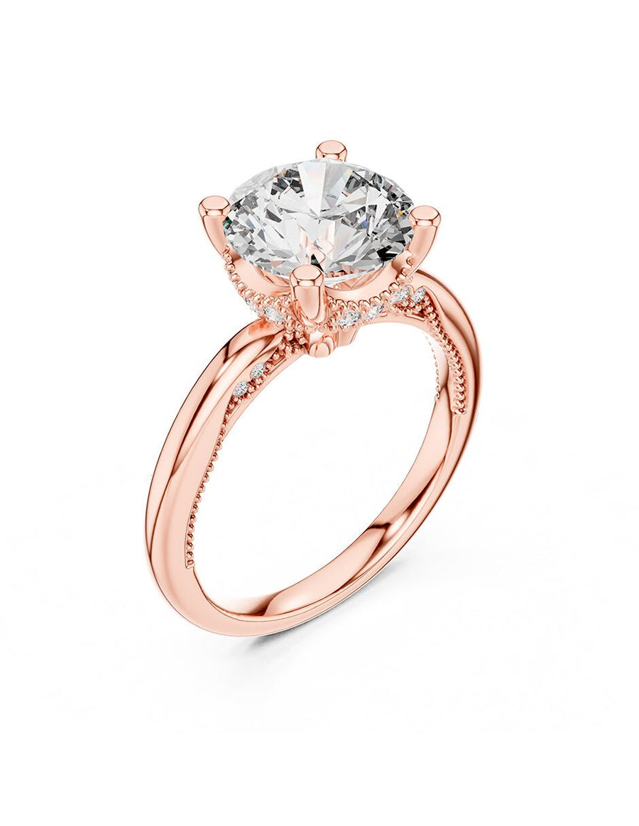 Anillo de compromiso - piedras laterales - AMORE170-RD-LG