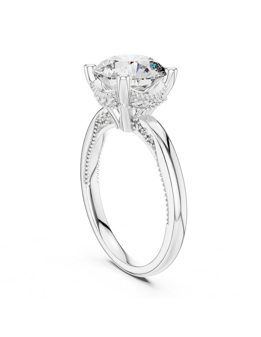 Anillo de compromiso - piedras laterales - AMORE170-RD-LG